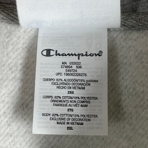 Champion Reverse Weave Boxy Anorak Hoodie Unisex 2XL Gray Oversized Quarter Zip - Picture 7 of 16